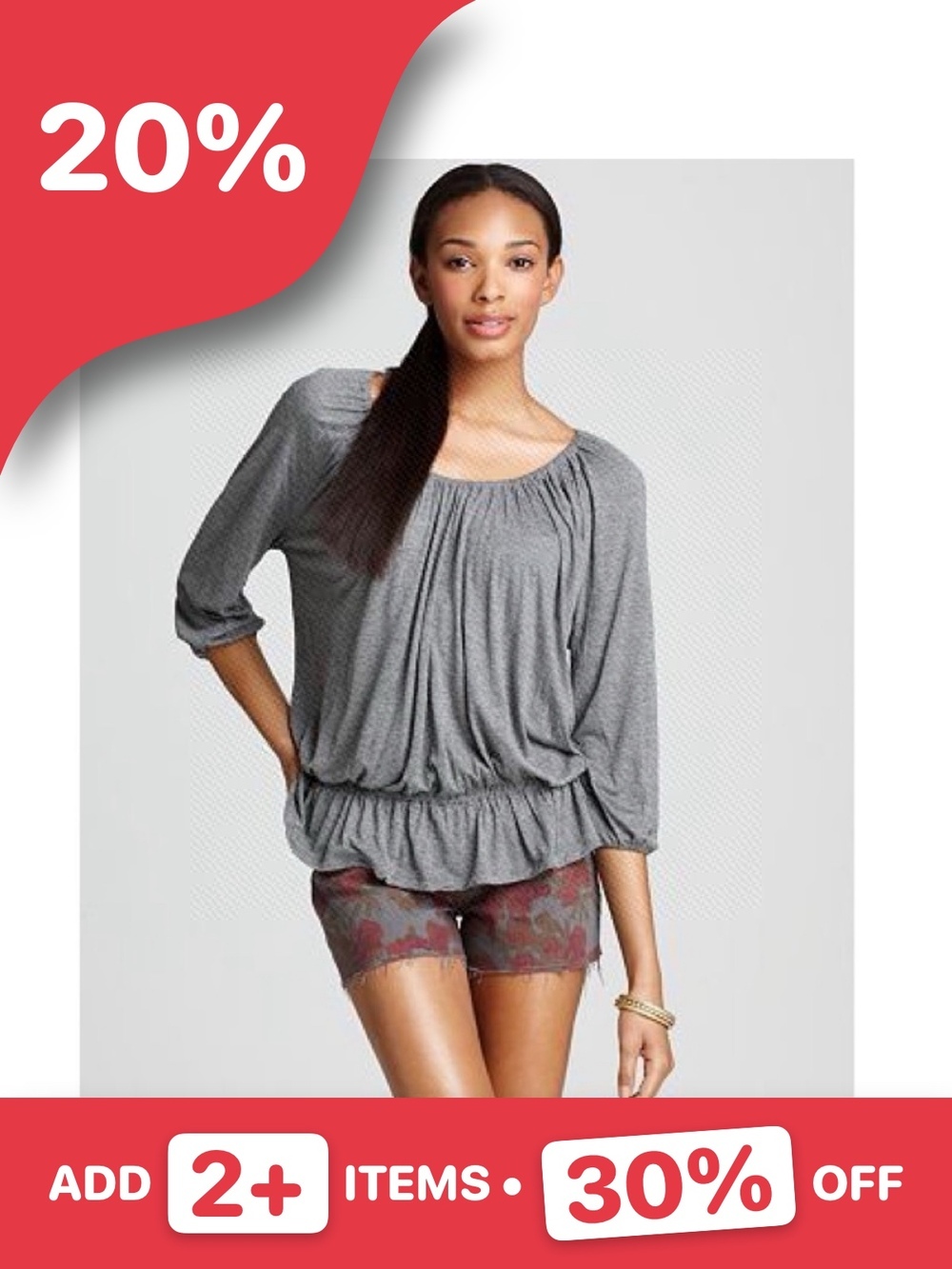 Soft Joie Musette Blouson Top In Gray